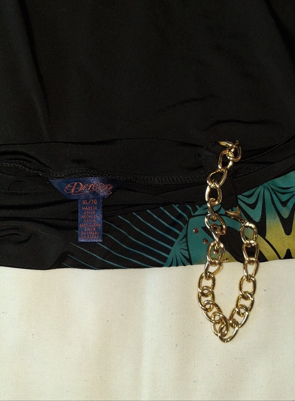 Dereon Black One-Shoulder Crop Top SizeLarge - Picture 3 of 6
